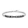 Bracciale Uomo Luca Barra In Acciaio Silver E Nero Con Zirconi Neri 2 - Verre Gioielli Bracciale Uomo Luca Barra In Acciaio Silver E Nero Con Zirconi Neri