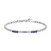 Bracciale Uomo Luca Barra Tennis In Acciaio Con Cristalli Blu