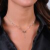 Collana Donna Luca Barra In Acciaio Con Perle E Fiocco Con Zircone 1 Verre Gioielli - l'istituzione del gioiello