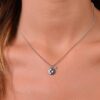 Collana Donna Luca Barra In Acciaio Con Quadrifoglio Pendente E Zircone Bianco 2 Verre Gioielli - l'istituzione del gioiello