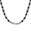 Collana Uomo Luca Barra In Acciaio Con Occhio Di Tigre E Lapis Blu 1 Verre Gioielli - l'istituzione del gioiello