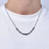 Collana Uomo Luca Barra In Acciaio Silver E Sodalite Blu 2 Verre Gioielli - l'istituzione del gioiello