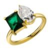 Anello Donna Liu Jo In Acciaio Dorato Con Zirconi Verde E Bianco A Goccia 5 - Verre Gioielli Anello Donna Liu Jo In Acciaio Dorato Con Zirconi Verde E Bianco A Goccia 1 Verre Gioielli - l'istituzione del gioiello