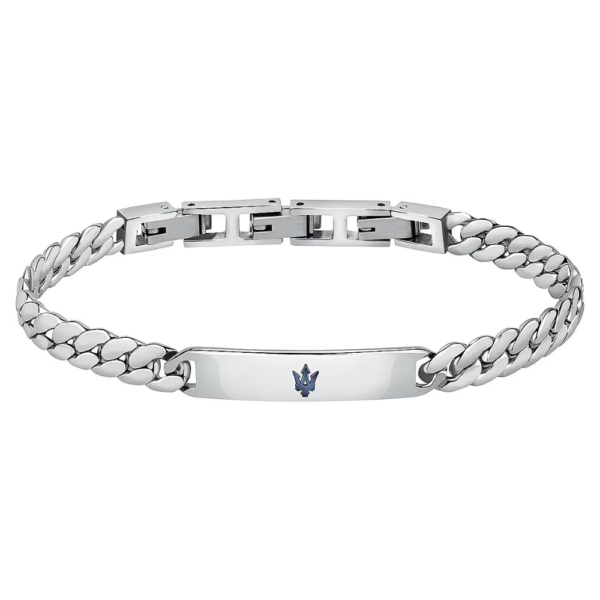 Bracciale Uomo Maserati In Acciaio E Logo Blu
