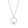 Collana Donna Liu Jo In Acciaio Silver Con Pendente Circolare E Zirconi Bianchi