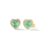 Orecchini Bambina Nanan A Cuore In Argento 925 Placcato Oro Giallo 18 Kt E Cuore Verde