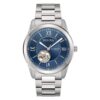 Orologio Uomo Bulova Automatico Open Heart In Acciaio Silver E Blu