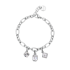 Bracciale Donna Brosway In Acciaio Silver E Cristalli Bianchi Pendenti