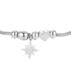 Bracciale Donna Luca Barra Con Quadrifoglio E Stella Polare E Cristalli Bianchi 1 Verre Gioielli - l'istituzione del gioiello
