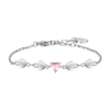 Bracciale Donna Luca Barra In Acciaio Con Cuore E Zircone Rosa 1 - Verre Gioielli Bracciale Donna Luca Barra In Acciaio Con Cuore E Zircone Rosa