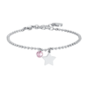 Bracciale Donna Luca Barra In Acciaio Con Stella E Zircone Rosa