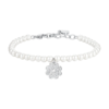 Bracciale Donna Luca Barra Con Perle Sintetiche E Quadrifoglio Con Zirconi Bianchi 2 - Verre Gioielli Bracciale Donna Luca Barra In Con Perle Sintetiche E Quadrifoglio Con Zirconi Bianchi