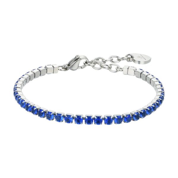 Bracciale Tennis Donna Luca Barra In Acciaio Con Zirconi Blu