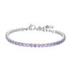 Bracciale Tennis Donna Luca Barra In Acciaio Con Zirconi Viola