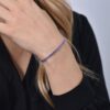 Bracciale Tennis Donna Luca Barra In Acciaio Con Zirconi Viola 3 Verre Gioielli - l'istituzione del gioiello