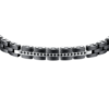 Bracciale Uomo Luca Barra In Acciaio Con Ceramica E Cristalli Neri 1 Verre Gioielli - l'istituzione del gioiello