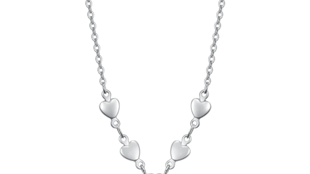MARLION JEWELS Collana da donna lunga dal design elegante con preziosi zirconi di forma quadrata. Collana in argento 925 da donna ideale come regalo. Collane lunghe donna particolari. (Placcato oro