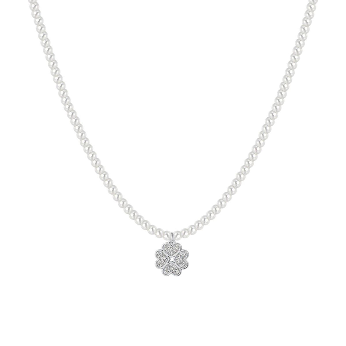 Collana di perle da donna con pietra portafortuna mese