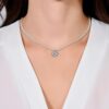 Collana Donna Luca Barra Con Perle Sintetiche E Quadrifoglio Con Zirconi Bianchi 3 Verre Gioielli - l'istituzione del gioiello