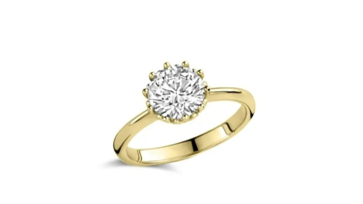 Anello Donna Liu Jo Solitario In Acciaio Dorato E Zircone