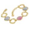 Bracciale Donna Boccadamo In Bronzo Placcato Oro Giallo Con Cristalli Blu E Rosa 1 Verre Gioielli - l'istituzione del gioiello