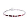 Bracciale Tennis Unisex In Argento 925 Con Pietre Rosse E Bianche