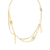 Collana Donna Liu Jo In Acciaio Dorato Multifilo Con Perle Sintetiche E Zirconi Bianchi 4 - Verre Gioielli Collana Donna Liu Jo In Acciaio Dorato Multifilo Con Perle Sintetiche E Zirconi Bianchi
