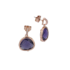 Orecchini Donna Boccadamo In Bronzo Placcato Oro Rosa Con Cristalli Viola E Zirconi Bianchi 2 - Verre Gioielli Orecchini Donna Boccadamo In Bronzo Placcato Oro Rosa Con Cristalli Viola E Zirconi Bianchi