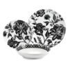 Set 18 Piatti In Porcellana Stoneware Fade Armonia Nero 2 - Verre Gioielli Set 18 Piatti In Porcellana Stoneware Fade Armonia Nero