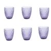 Set 6 Bicchieri Acqua In Vetro Viola Soffiato Tuscany