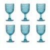 Set 6 Bicchieri Vino In Vetro Turchese Soffiato Ibiza 4 - Verre Gioielli Set 6 Bicchieri Vino In Vetro Turchese Soffiato Ibiza