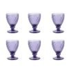 Set 6 Bicchieri Vino In Vetro Viola Soffiato Tuscany