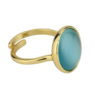 Anello Donna Boccadamo In Bronzo Placcato Oro Giallo E Cristallo Celeste 2 Verre Gioielli - l'istituzione del gioiello