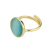 Anello Donna Boccadamo In Bronzo Placcato Oro Giallo E Cristallo Celeste 1 Verre Gioielli - l'istituzione del gioiello