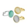 Anello Donna Boccadamo In Bronzo Placcato Oro Giallo E Cristallo Celeste 3 Verre Gioielli - l'istituzione del gioiello