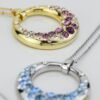 Collana Donna Boccadamo Placcata Oro Giallo Con Cerchio Pendente E Cristalli Multicolor 4 Verre Gioielli - l'istituzione del gioiello