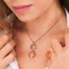 Collana Donna Boccadamo Placcata Oro Giallo Con Cristallo Arancione 2 Verre Gioielli - l'istituzione del gioiello