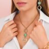 Collana Donna Boccadamo Placcata Oro Giallo Con Cristallo Verde Acqua 4 Verre Gioielli - l'istituzione del gioiello