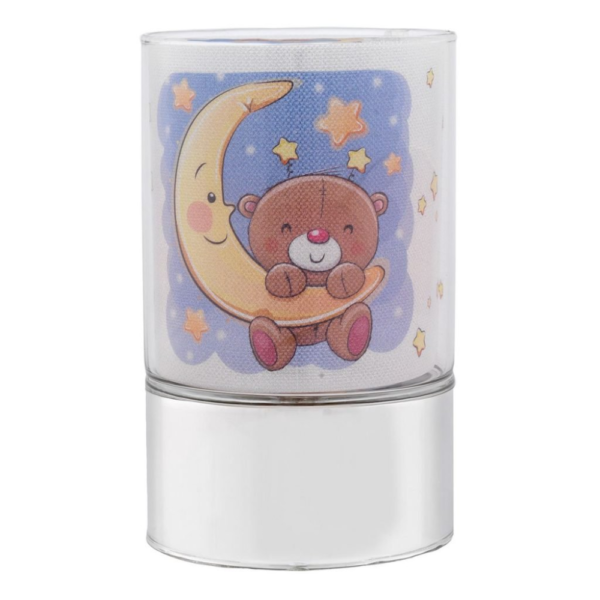 Lampada Bagutta Baby Celeste Con Decorazione Orsetto
