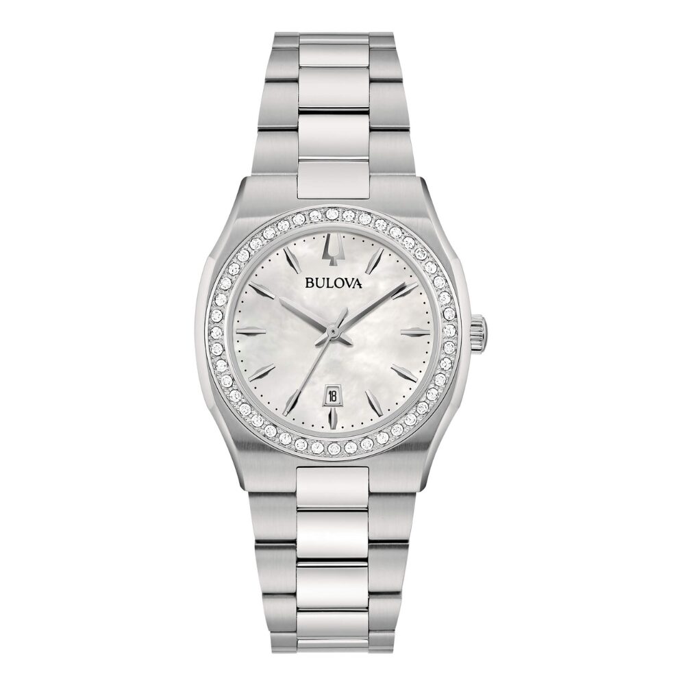 Orologio Donna Bulova In Acciaio Silver E Diamanti Surveyor Lady