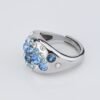 Anello Donna Boccadamo In Bronzo Silver E Cristalli Blu E Bianchi 3 Verre Gioielli - l'istituzione del gioiello