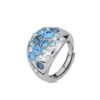 Anello Donna Boccadamo In Bronzo Silver E Cristalli Blu E Bianchi