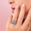 Anello Donna Boccadamo In Bronzo Silver E Cristalli Blu E Bianchi 2 Verre Gioielli - l'istituzione del gioiello