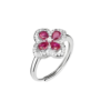 Anello Donna Fantasia In Argento 925 Con Cubic Zirconia E Zirconi Rubino 1 - Verre Gioielli Anello Donna Fantasia In Argento 925 Con Cubic Zirconia E Zirconi Rubino