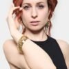 Bracciale Donna Unoaerre Catena Piatta In Bronzo Con Pvd Oro Giallo Lux 2 Verre Gioielli - l'istituzione del gioiello