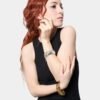 Bracciale Donna Unoaerre Catena Piatta In Bronzo Con Pvd Oro Giallo Lux 3 Verre Gioielli - l'istituzione del gioiello