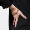Bracciale Donna Unoaerre Catena Forzatina Piatta In Bronzo Con Pvd Oro Giallo Lux 1 Verre Gioielli - l'istituzione del gioiello