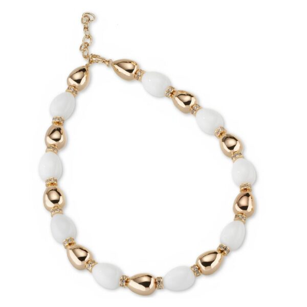Collana Donna Sovrani In Ottone Con Agata Bianca E Zirconi