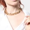 Collana Donna Unoaerre A Maglia Marinara In Bronzo E Placcatura Oro Giallo 2 Verre Gioielli - l'istituzione del gioiello