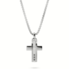 Collana Uomo Boccadamo Man In Acciaio Con Croce E Zirconi Neri 1 - Verre Gioielli Collana Uomo Boccadamo Man In Acciaio Con Croce E Zirconi Neri